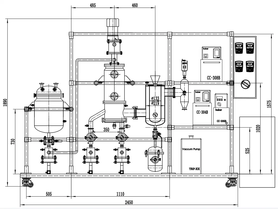 Short Path Wiped Film Distillation